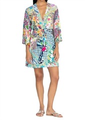 Johnny Was Drawstring Patchwork Coverup In Multi