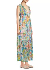 Johnny Was Dylane Floral Silk Maxi Dress