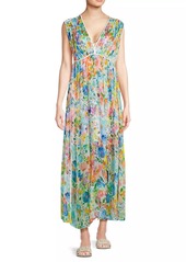 Johnny Was Dylane Floral Silk Maxi Dress