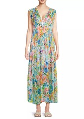 Johnny Was Dylane Floral Silk Maxi Dress