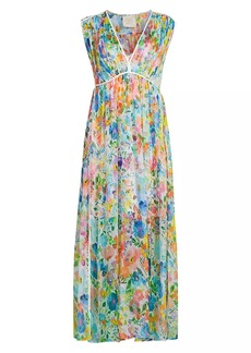 Johnny Was Dylane Floral Silk Maxi Dress