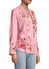 Johnny Was Dyllan Floral Embroidered Blouse