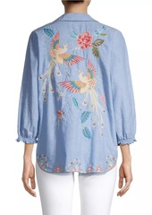 Johnny Was Emika Floral Embroidered Shirt