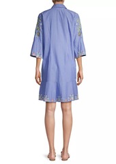 Johnny Was Emika Floral Embroidered Shirtdress