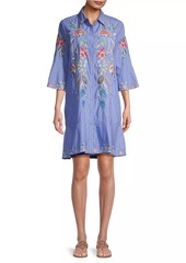 Johnny Was Emika Floral Embroidered Shirtdress