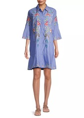 Johnny Was Emika Floral Embroidered Shirtdress