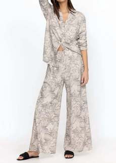 Johnny Was Etched Floral Wide Leg Pant In Multi