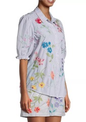 Johnny Was Evangeline Embroidered Puff-Sleeve Blouse