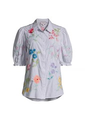 Johnny Was Evangeline Embroidered Puff-Sleeve Blouse