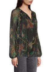 Johnny Was Evelina Metallic Floral Blouse
