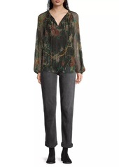 Johnny Was Evelina Metallic Floral Blouse