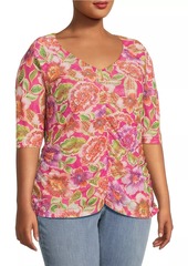 Johnny Was Fabiola Jersey Floral Top