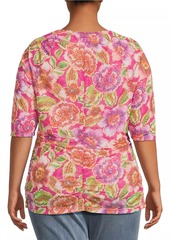 Johnny Was Fabiola Jersey Floral Top