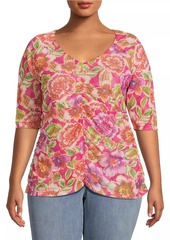 Johnny Was Fabiola Jersey Floral Top