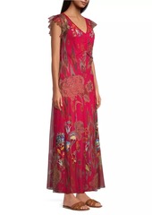 Johnny Was Feather Lark Floral Maxi Dress