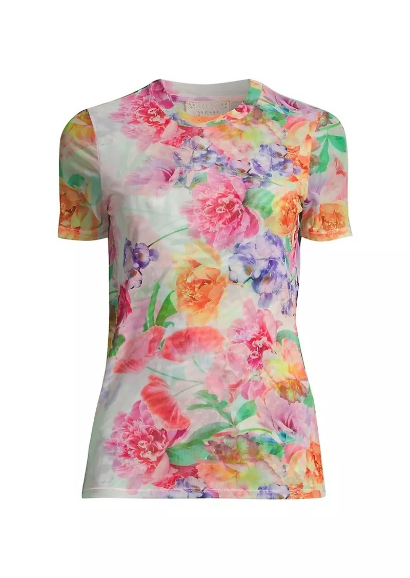 Johnny Was Fionna Floral Mesh T-Shirt