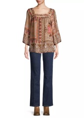 Johnny Was Flora Lace Silk Blouse