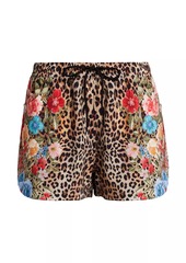 Johnny Was Floral & Leopard Board Shorts