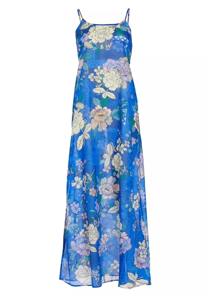 Johnny Was Floral Cotton & Silk Maxi Dress