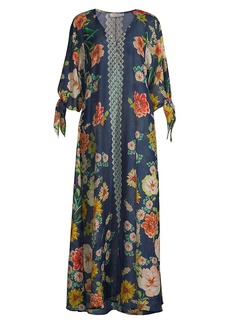 Johnny Was Plus Size Floral Coverup Maxi Dress