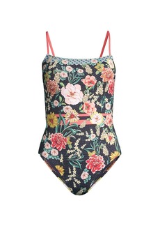 Johnny Was Floral One-Piece Swimsuit