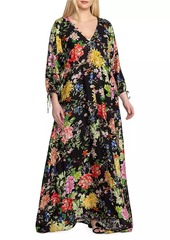 Johnny Was Floral Silk-Blend Maxi Dress