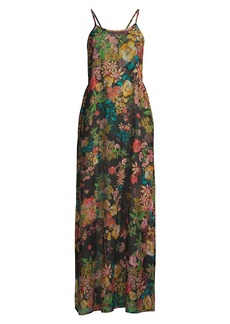 Johnny Was Floral Strappy Maxi Dress