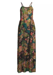 Johnny Was Floral Strappy Maxi Dress
