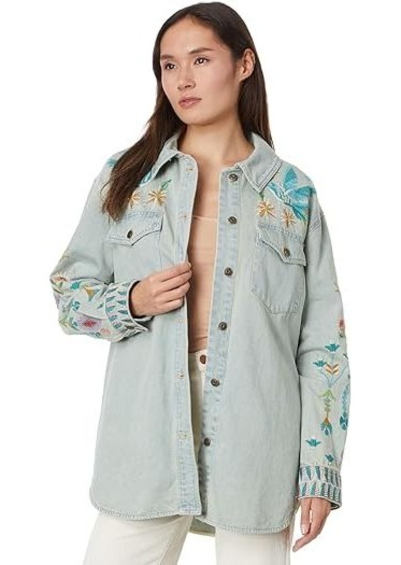 Johnny Was Gabriella Denim Oversized Shirt Jacket