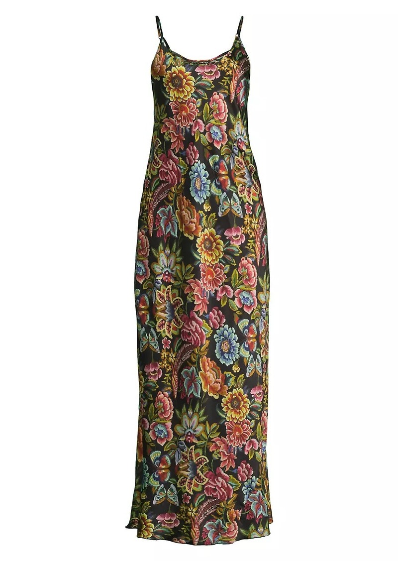 Johnny Was Gigianna Silk-Blend Maxi Slipdress