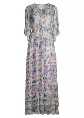 Johnny Was Glinda Floral Silk Maxi Dress