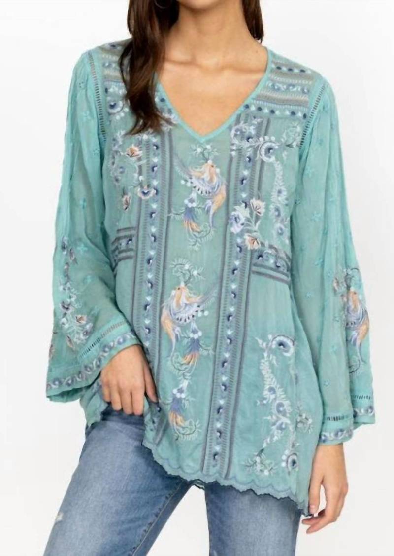 Johnny Was Halcyon Phoenix Tunic In Marine Blue