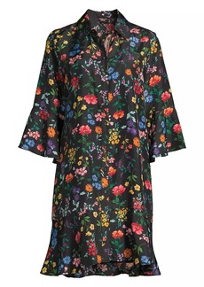 Johnny Was Harper Floral Silk Flounce Minidress