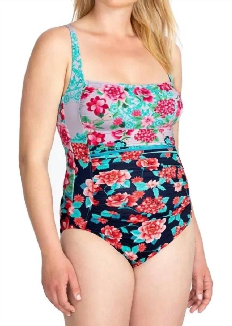 Johnny Was Japer Ruched One Piece Swimsuit In Multi