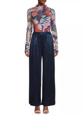 Johnny Was Jaylin Floral Mesh Long-Sleeve T-Shirt