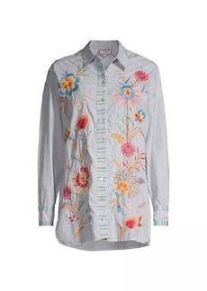 Johnny Was Joele Cotton Embroidered Shirt