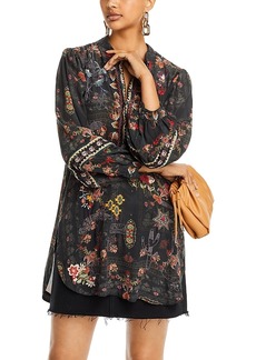 Johnny Was Aggie Embroidered Silk Tunic