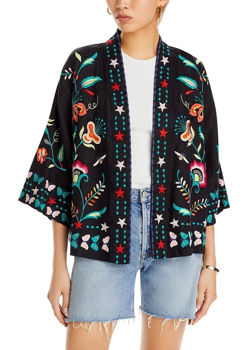 Johnny Was Averi Cropped Linen Kimono