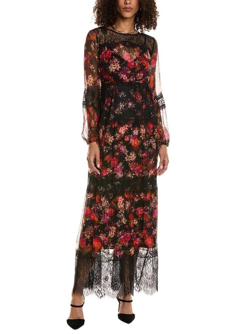Johnny Was Ellie Lace Tiered Silk Maxi Dress
