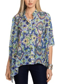 Johnny Was Kiara Silk-Blend Blouse