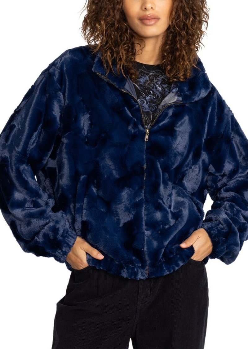 Johnny Was Midnight Faux Fur Bomber Jacket