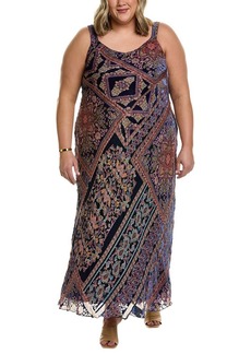 Johnny Was Plus Omo Burnout Peony Silk-Blend Maxi Dress