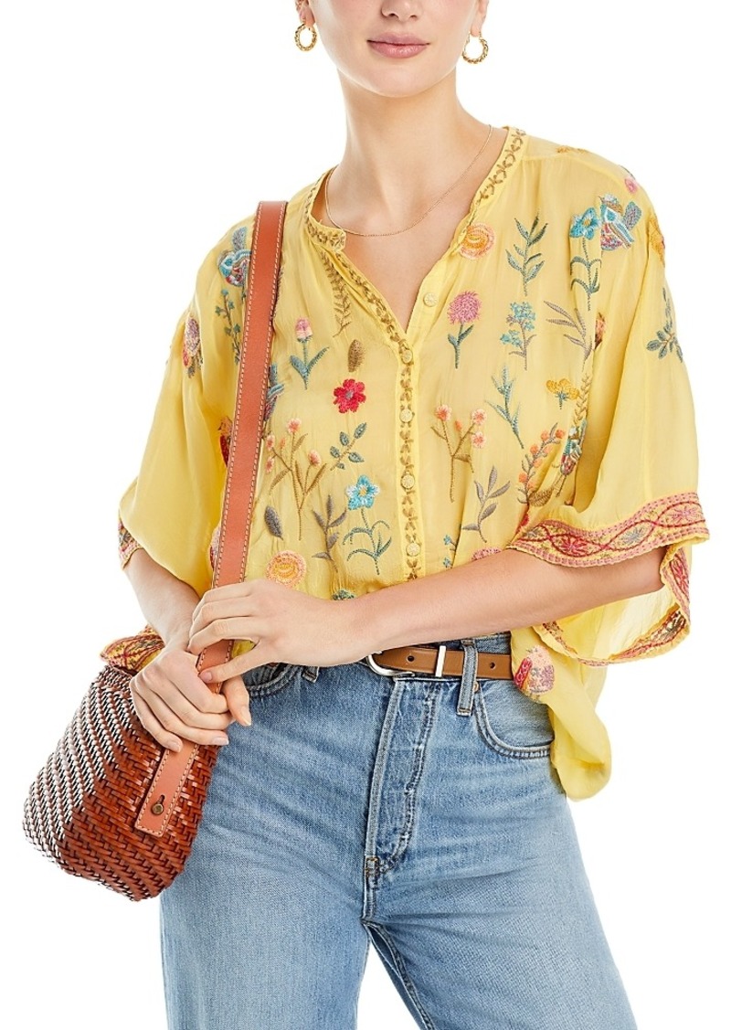 Johnny Was Roylane Embroidered Blouse