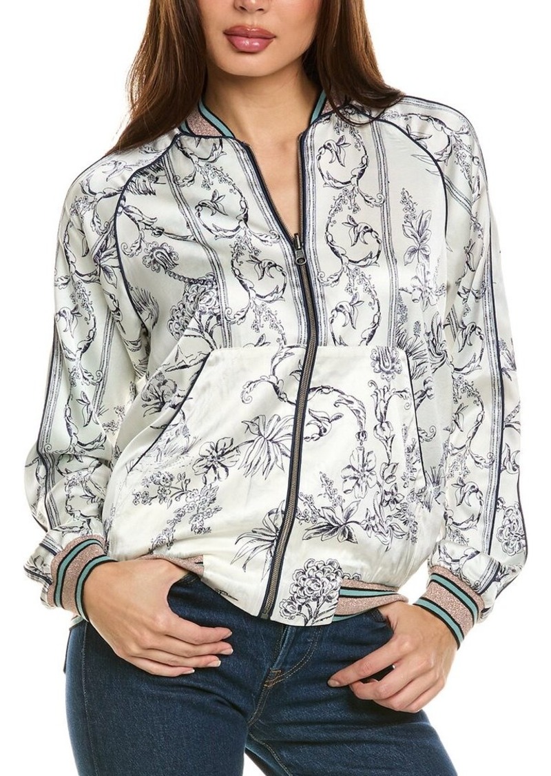 Johnny Was Tranquil Silk-Blend Bomber Jacket