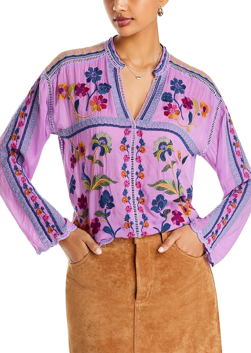 Johnny Was Vanessa Floral Embroidered Blouse