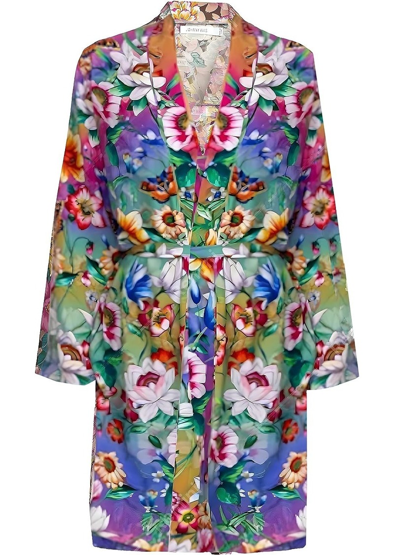 Johnny Was Women Evelyn Floral Cotton Silk Belted Tie Robe Multicolor