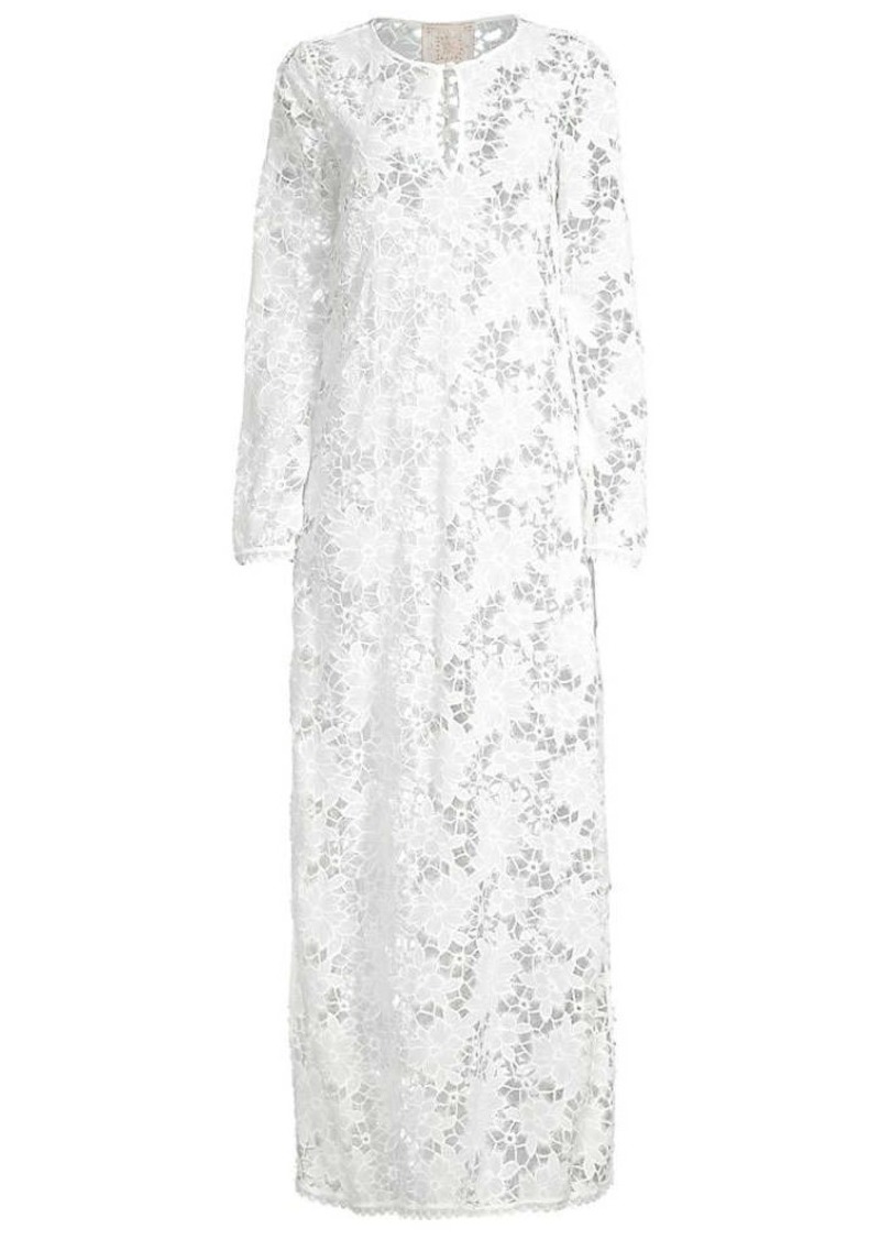 Johnny Was Women Floral Garden Keyhole Neckline Lace Maxi Dress