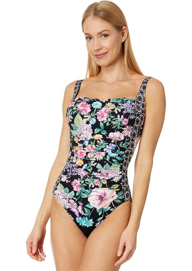 Johnny Was Women Floral Ruched One-Piece Swimsuit Multi