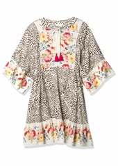 Johnny Was Women's Standard Animal and Floral Printed Long Sleeve Short Cover up