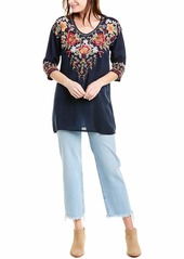 Johnny Was Women's Relaxed Blouse with Embroidery deep Dawn M